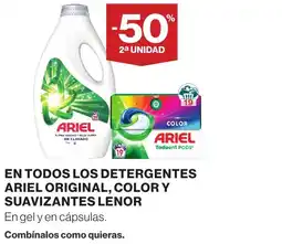 Supercor ARIEL En todos los detergentes original, color y suavizantes lenor oferta