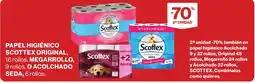 Supercor Papel higiénico scottex original, 16 rollos, megarrollo, 9 rollos, o acolchado seda oferta