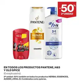 Supercor PANTENE, H&S Y OLD SPICE En todos los productos oferta