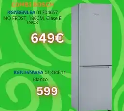 Master Cadena COMBI BOSCH Kgn36nlea 01304667 no frost clase e inox oferta
