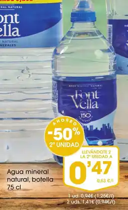 Supermercados Plaza FONT BELLA Agua mineral natural oferta