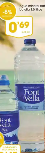 Supermercados Plaza FONT VELLA Agua mineral naturalbotella oferta