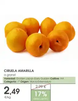 Supermercados Plaza Ciruela amarilla oferta