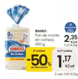 Eroski BIMBO Pan de molde sin corteza oferta