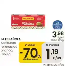 Eroski LA ESPAÑOLA Aceitunas rellenas de anchoa oferta