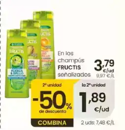 Eroski FRUCTIS En los champús oferta