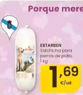 Eroski ESTARBEN Salchicha para perros de pollo oferta