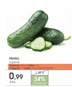 Supermercados Plaza Pepino a granel oferta