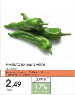 Supermercados Plaza Pimiento italiano verde oferta