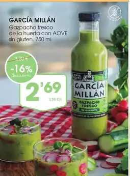 Supermercados Plaza GARCÍA MILLÁN Gazpacho fresco de la huerta con AOVE sin gluten oferta
