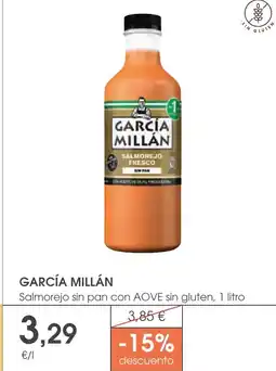 Supermercados Plaza GARCÍA MILLÁN Salmorejo sin pan con AOVE sin gluten oferta
