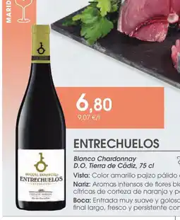Supermercados Plaza ENTRECHUELOS Blanco Chardonnay D.O. Tierra de Cádiz oferta