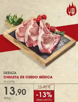 Supermercados Plaza Deraza chuleta de cerdo ibérica oferta