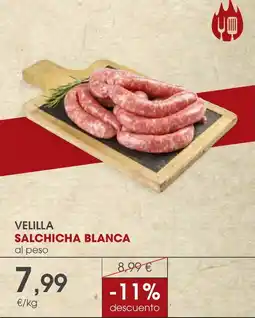 Supermercados Plaza Velilla salchicha blanca oferta