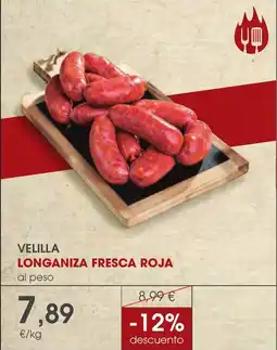 Supermercados Plaza Velilla longaniza fresca roja oferta
