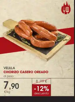 Supermercados Plaza Velilla chorizo casero oreado oferta