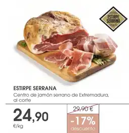 Supermercados Plaza ESTIRPE SERRANA Centro de jamón serrano de Extremadura oferta