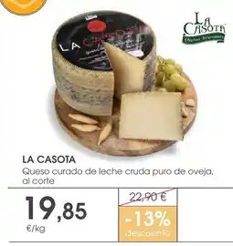 Supermercados Plaza LA CASOTA Queso curado de leche cruda puro de oveja, al corte oferta