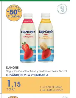 Supermercados Plaza DANONE Yogur líquido sabor fresa y plátano o fresa oferta