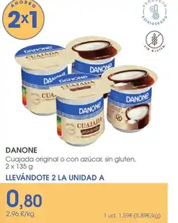 Supermercados Plaza DANONE Cuajada original o con azúcar, sin gluten oferta