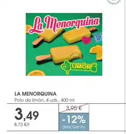 Supermercados Plaza LA MENORQUINA Polo de limón, 4 uds oferta