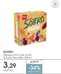Supermercados Plaza SOLERO Helados mini 3 uds. Exotic & 3 uds. Berry Bliss oferta