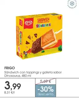 Supermercados Plaza FRIGO Sándwich con toppings y galleta sabor Dinosaurus oferta