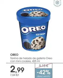 Supermercados Plaza OREO Tarrina de helado de galleta Oreo con mini cookies oferta