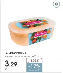 Supermercados Plaza LA MENORQUINA Sorbete de mandarina oferta