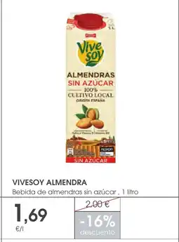 Supermercados Plaza VIVESOY ALMENDRA Bebida de almendras sin azúcar oferta