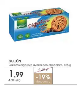Supermercados Plaza GULLÓN Galletas digestive avena con chocolate oferta