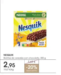 Supermercados Plaza NESQUIK Barritas de cereales con chocolate oferta