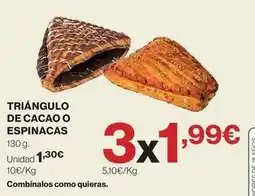 Supercor Triángulo de cacao o espinacas oferta