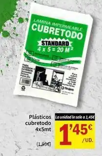 SPAR Standard - plásticos cubretodo 4x5mt oferta