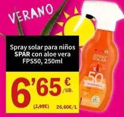 SPAR Spar - spray solar para niños con aloe vera fps50 oferta