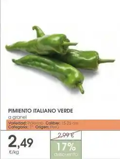 Supermercados Plaza Palermo - pimiento italiano verde oferta