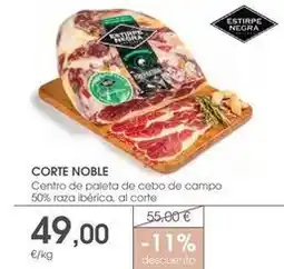 Supermercados Plaza Estirpe negra - centro de paleta de cebo de campo 50% raza iberica oferta