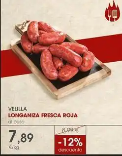 Supermercados Plaza Velilla - velilla longaniza fresca roja oferta