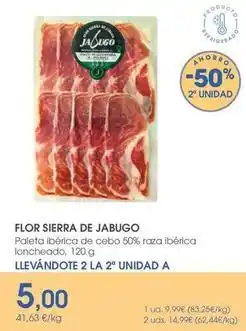 Supermercados Plaza Flor - paleta iberica de cebo 50% raza iberica loncheado oferta