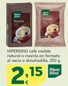 HiperDino Hiperdino - cafe molido natural o mezcla en formato al vacio o almohadilla oferta