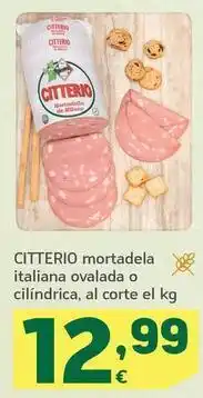 HiperDino Citterio - mortadela italiana ovalada o cilindrica oferta