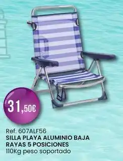 Afede Silla playa aluminio baja rayas 5 posiciones oferta