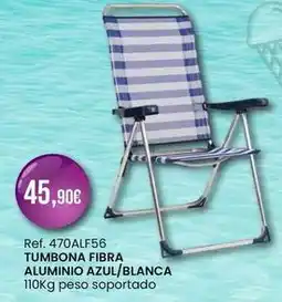 Afede Tumbona fibra aluminio azul/blanca oferta