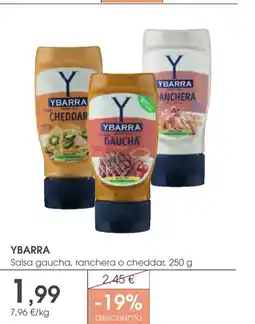 Supermercados Plaza YBARRA Salsa gaucha, ranchera o cheddar oferta