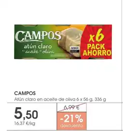 Supermercados Plaza CAMPOS Atún claro en aceite de oliva oferta
