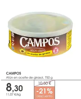 Supermercados Plaza CAMPOS Atún en aceite de girasol oferta