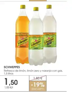 Supermercados Plaza SCHWEPPES Refresco de limón, limón zero y naranja con gas oferta