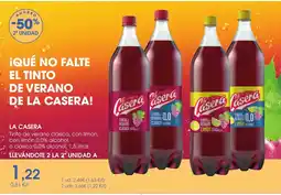 Supermercados Plaza LA CASERA Tinto de verano clásico, con limón, con limón 0,0% alcohol o clásico 0,0% alcohol oferta