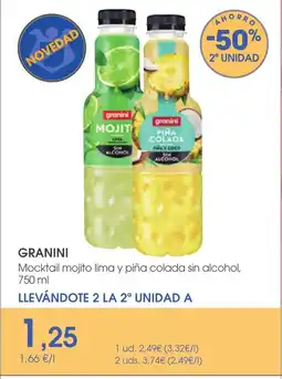 Supermercados Plaza GRANINI Mocktail mojito lima y piña colada sin alcohol oferta