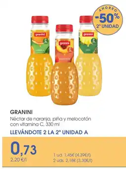 Supermercados Plaza GRANINI Néctar de naranja, piña y melocotón con vitamina C oferta